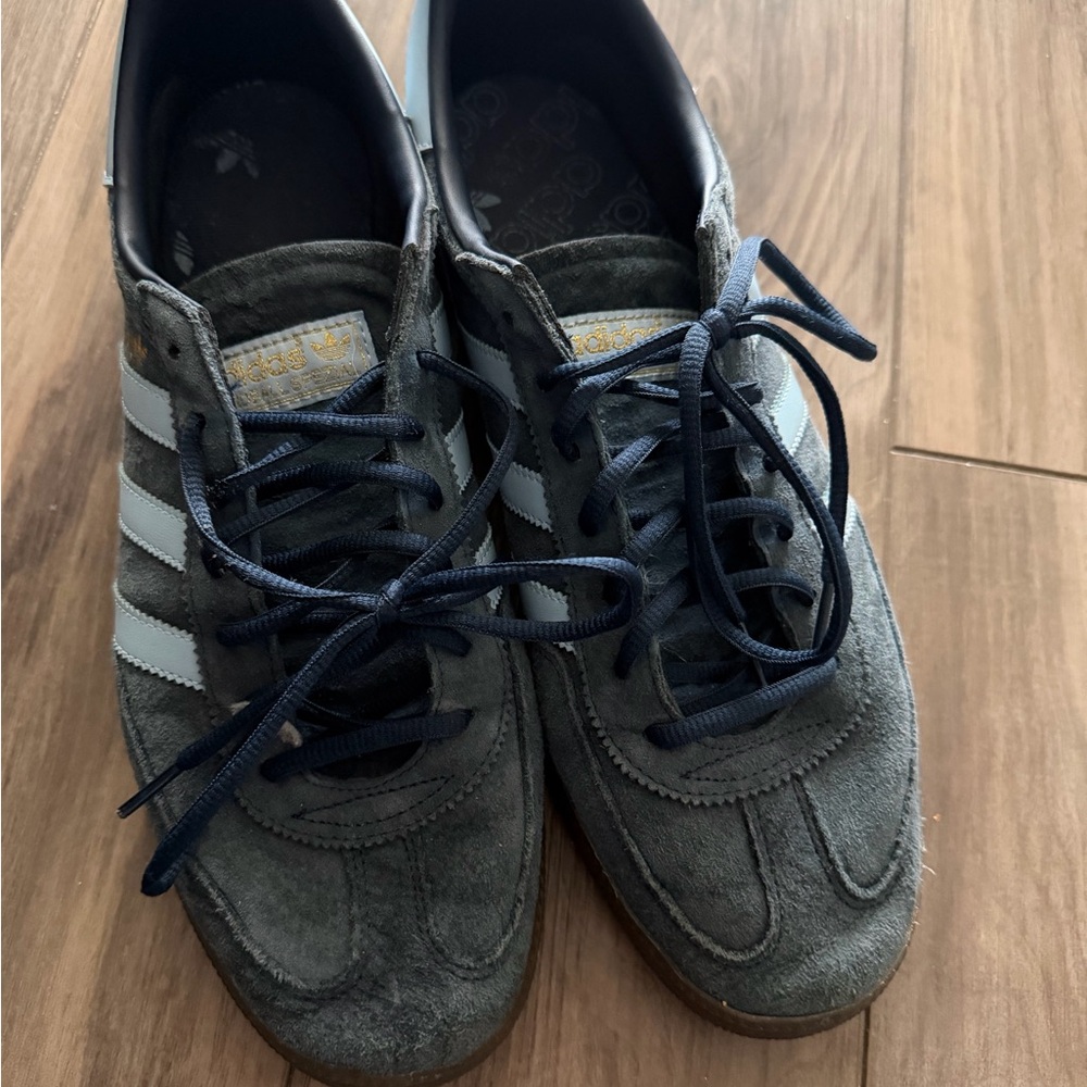 Adidas Men's Dark Gray Suede Sneakers